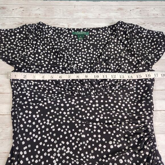 Lauren Ralph Lauren Polka Dot Print Sheath Dress Size 8 - Picture 5 of 8